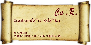 Csutorás Réka névjegykártya